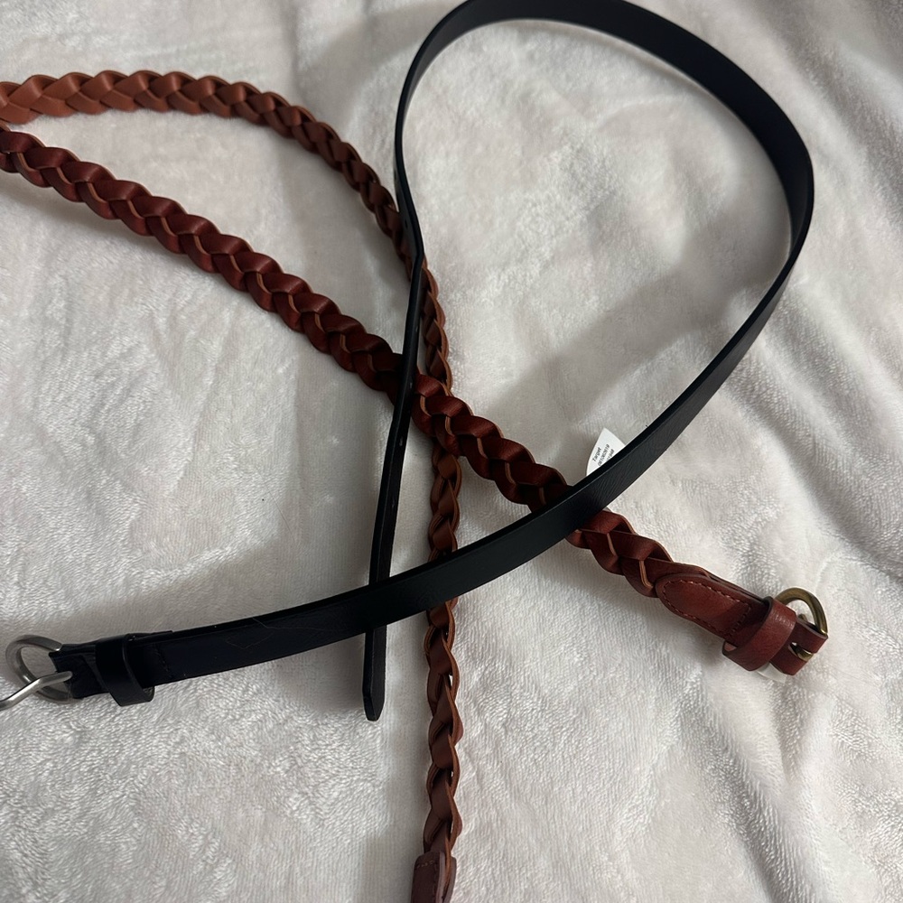 Black and Brown Braided Belts